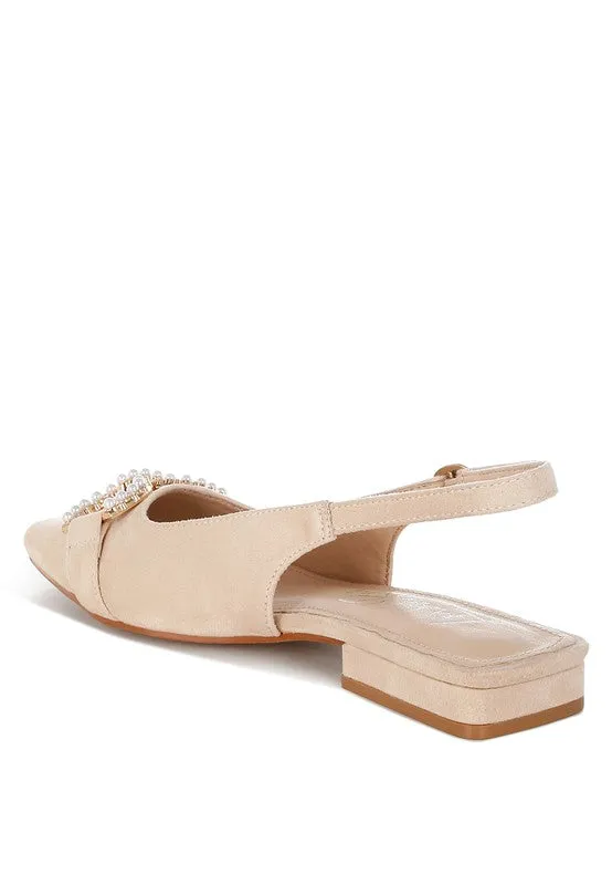 Salova Pearl-Studded Horsebit Flats