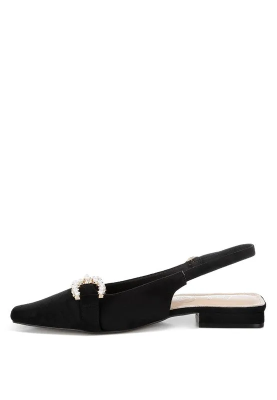 Salova Pearl-Studded Horsebit Flats