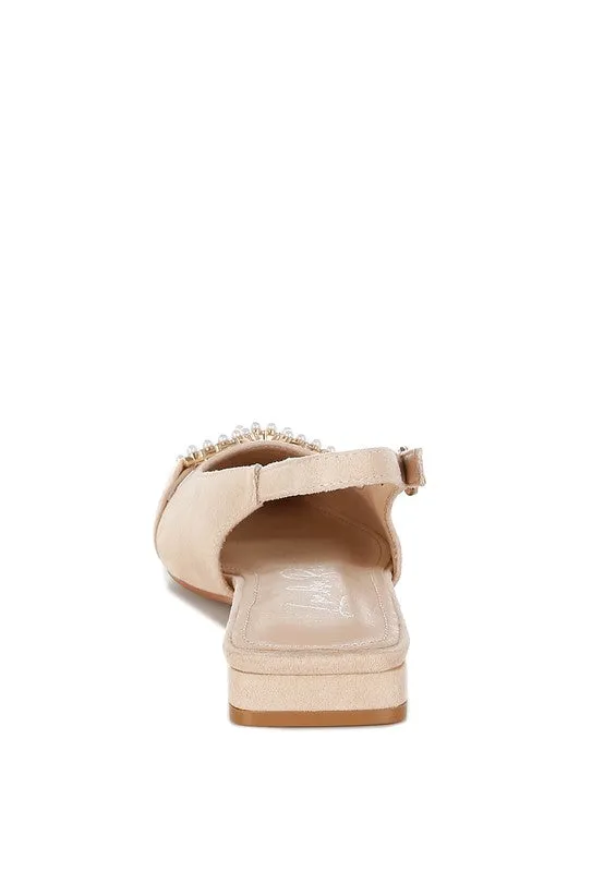 Salova Pearl-Studded Horsebit Flats