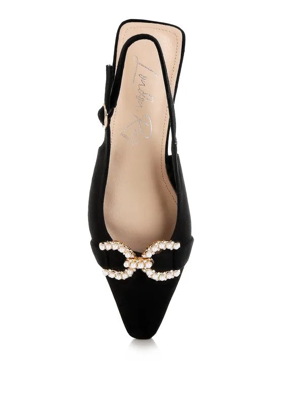 Salova Pearl-Studded Horsebit Flats