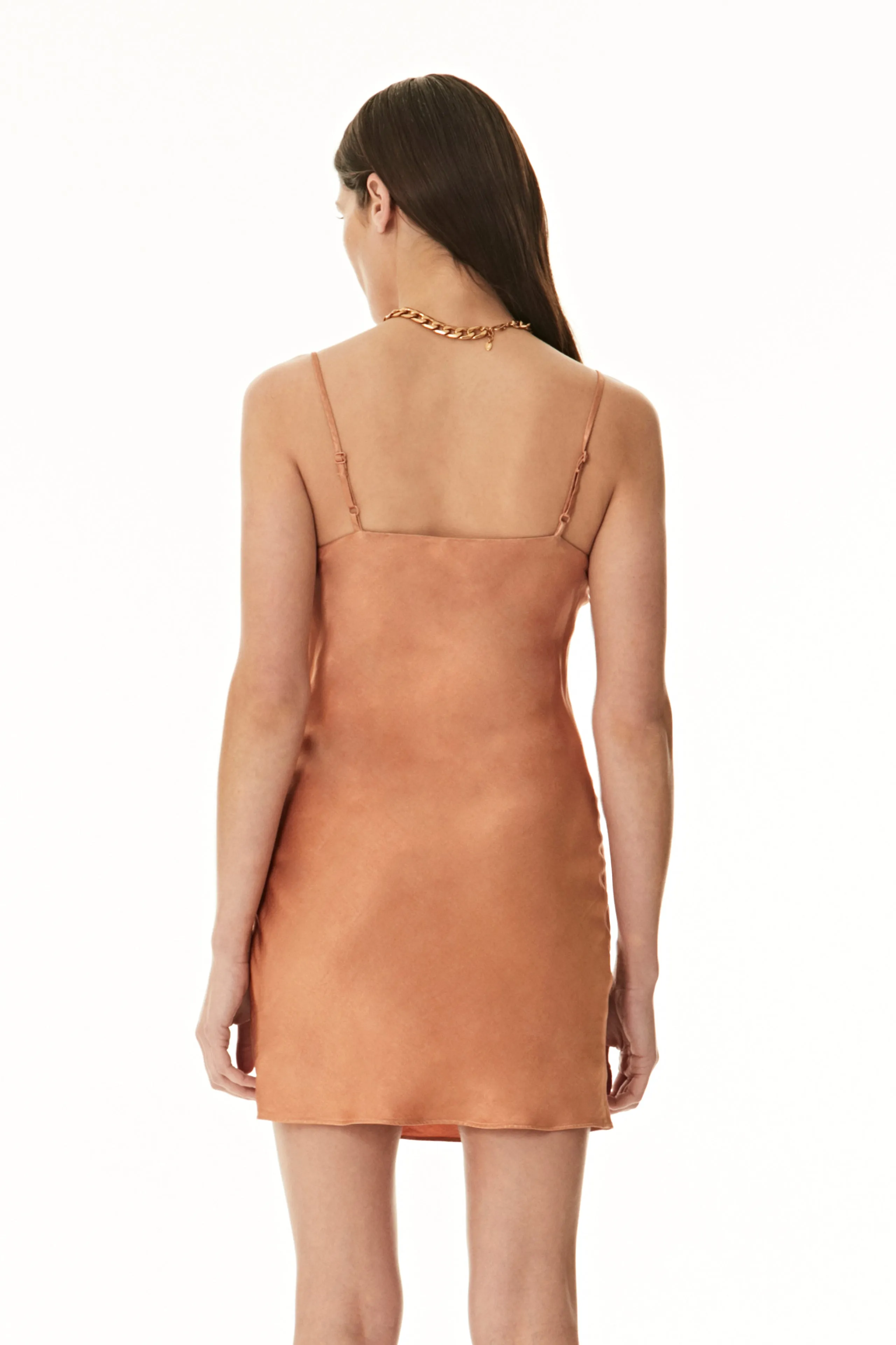 Satin Cowl Neck Mini Dress