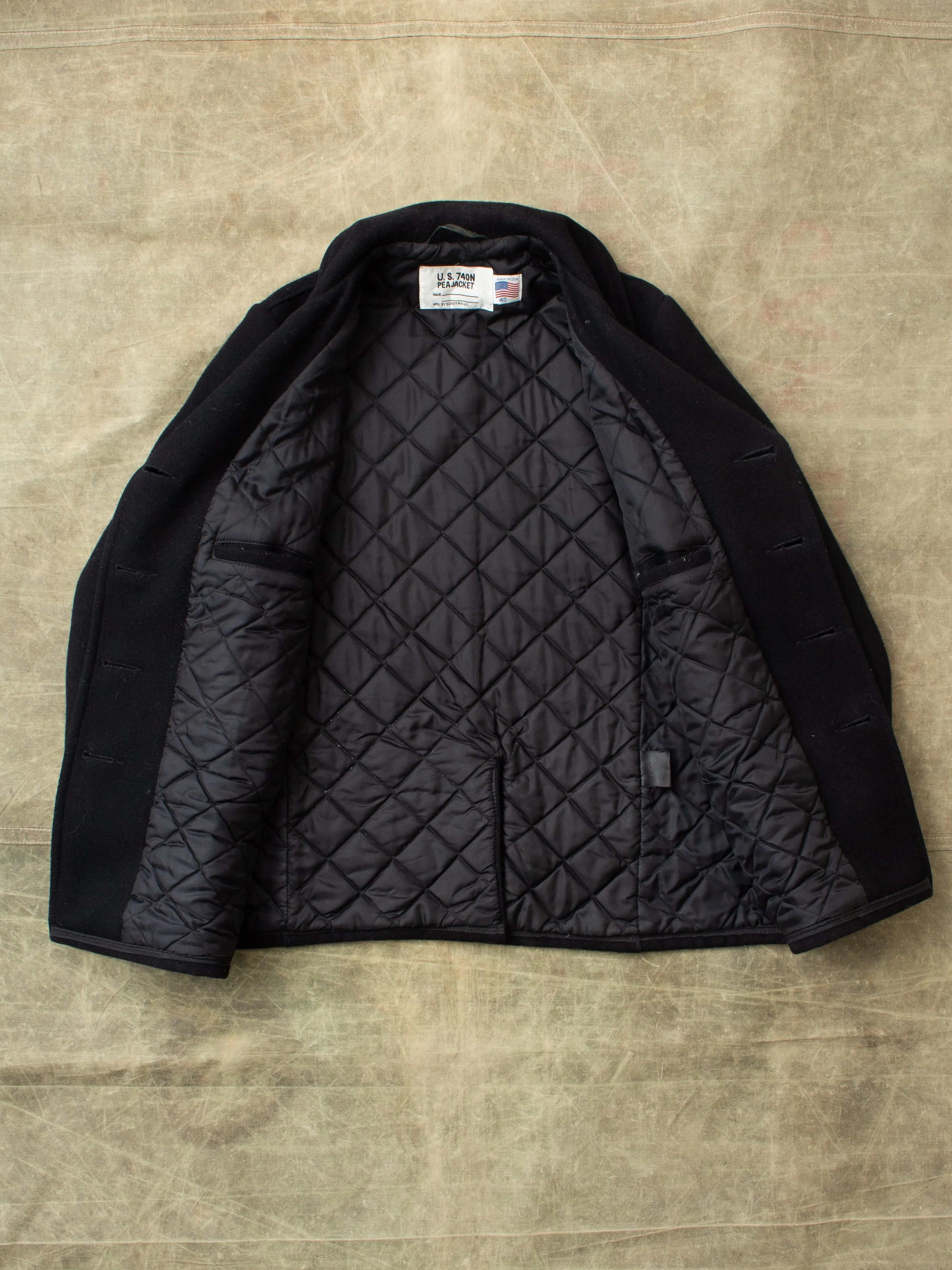 Second Hand Schott USN Wool Pea Coat Size 40