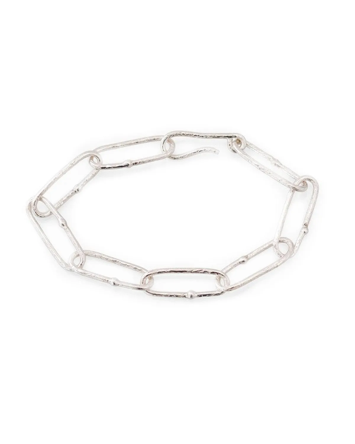 Shimmer Long Link Bracelet in Sterling Silver
