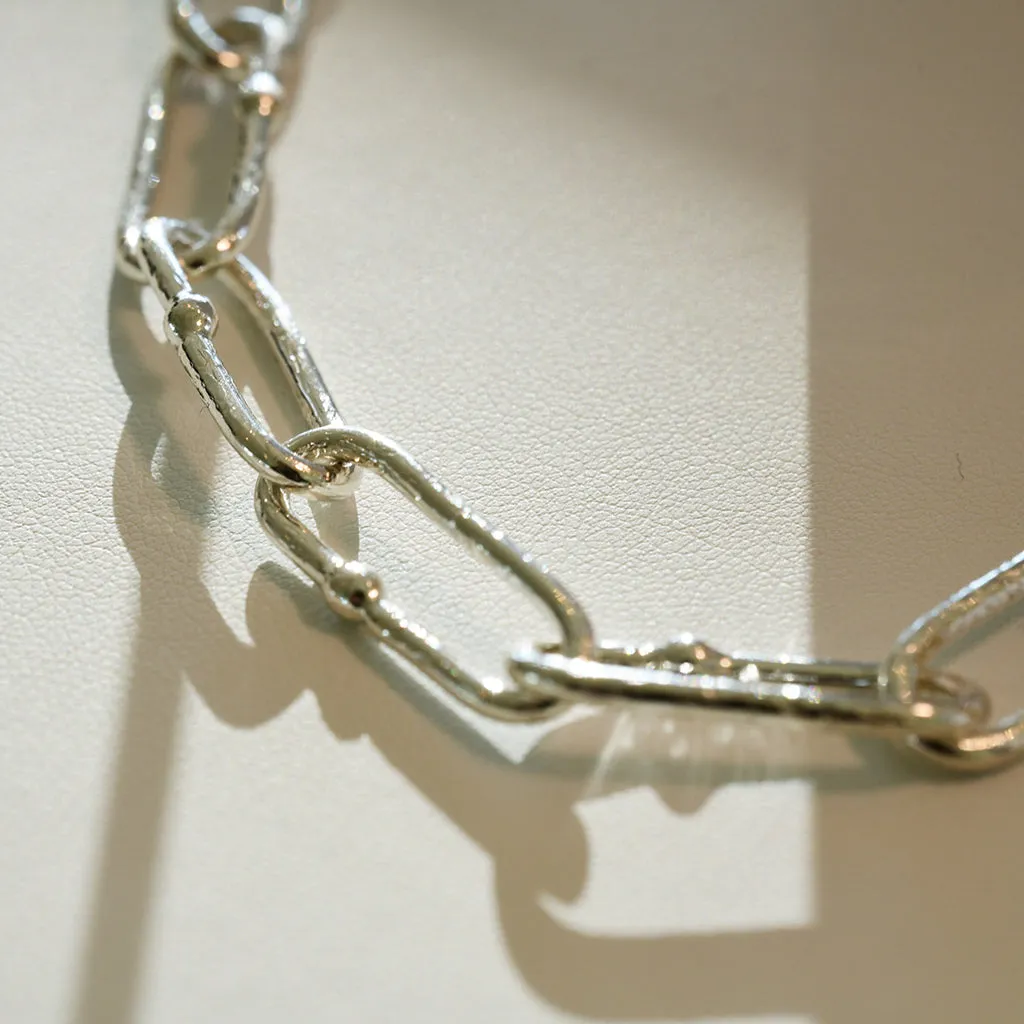 Shimmer Long Link Bracelet in Sterling Silver