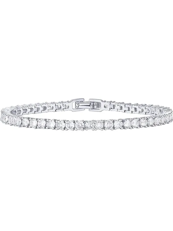 Shiny 3mm Cubic Zircon Classic Tennis Bracelet | Gold Bracelets For Women