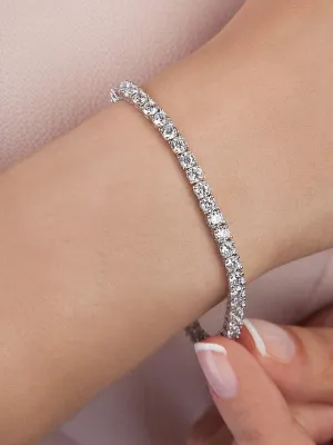 Shiny 3mm Cubic Zircon Classic Tennis Bracelet | Gold Bracelets For Women