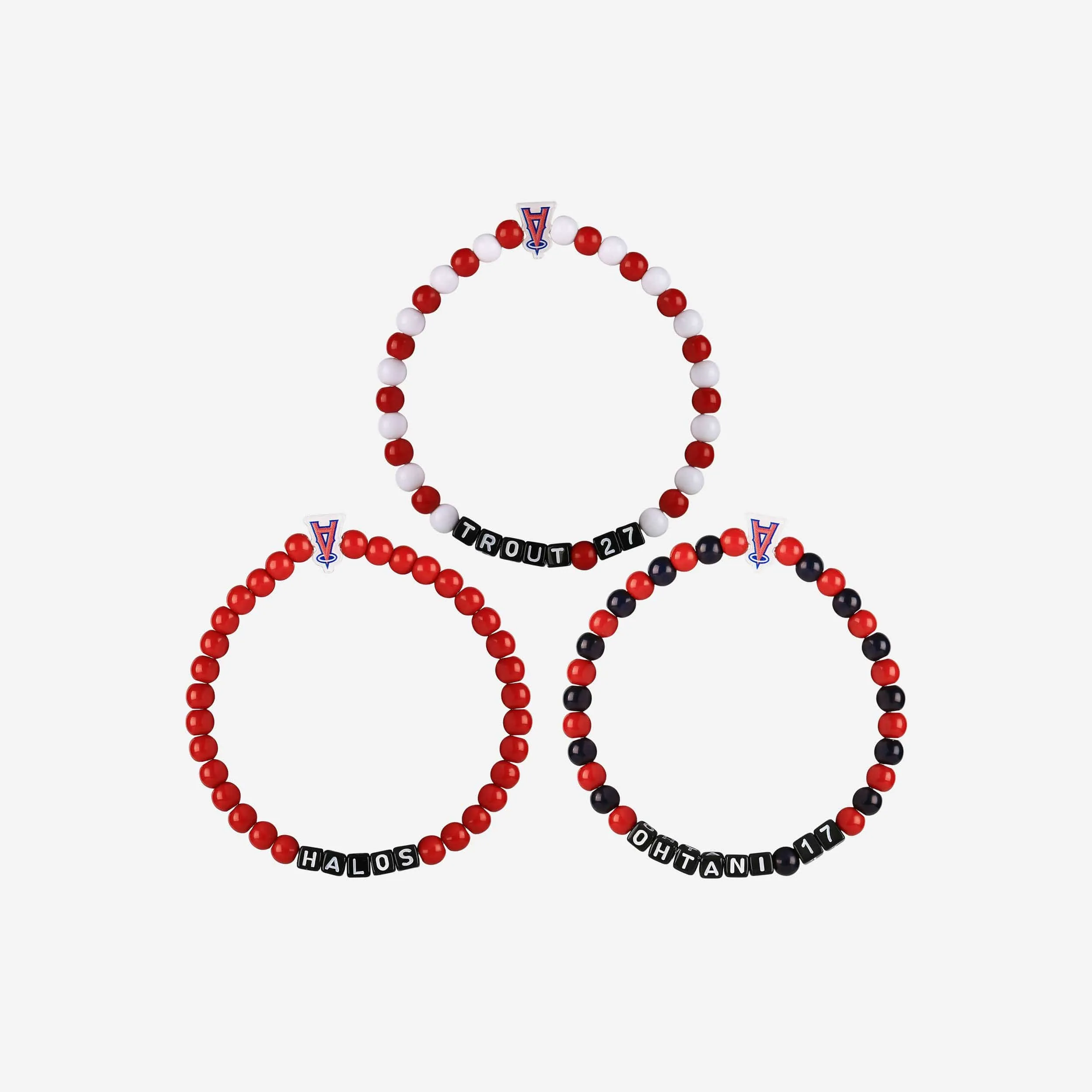 Shohei Ohtani & Mike Trout Los Angeles Angels 3 Pack Player Beaded Friendship Bracelet