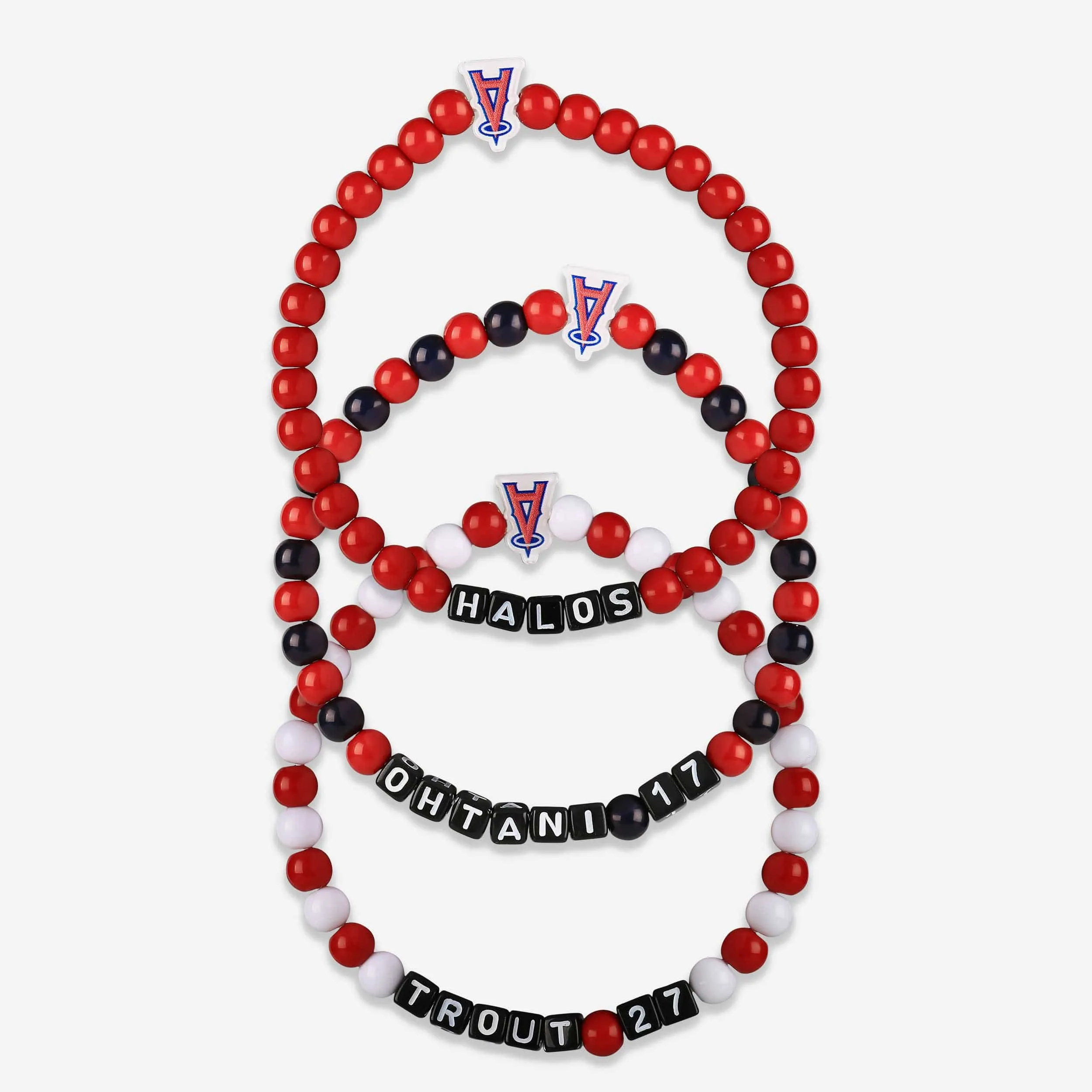 Shohei Ohtani & Mike Trout Los Angeles Angels 3 Pack Player Beaded Friendship Bracelet