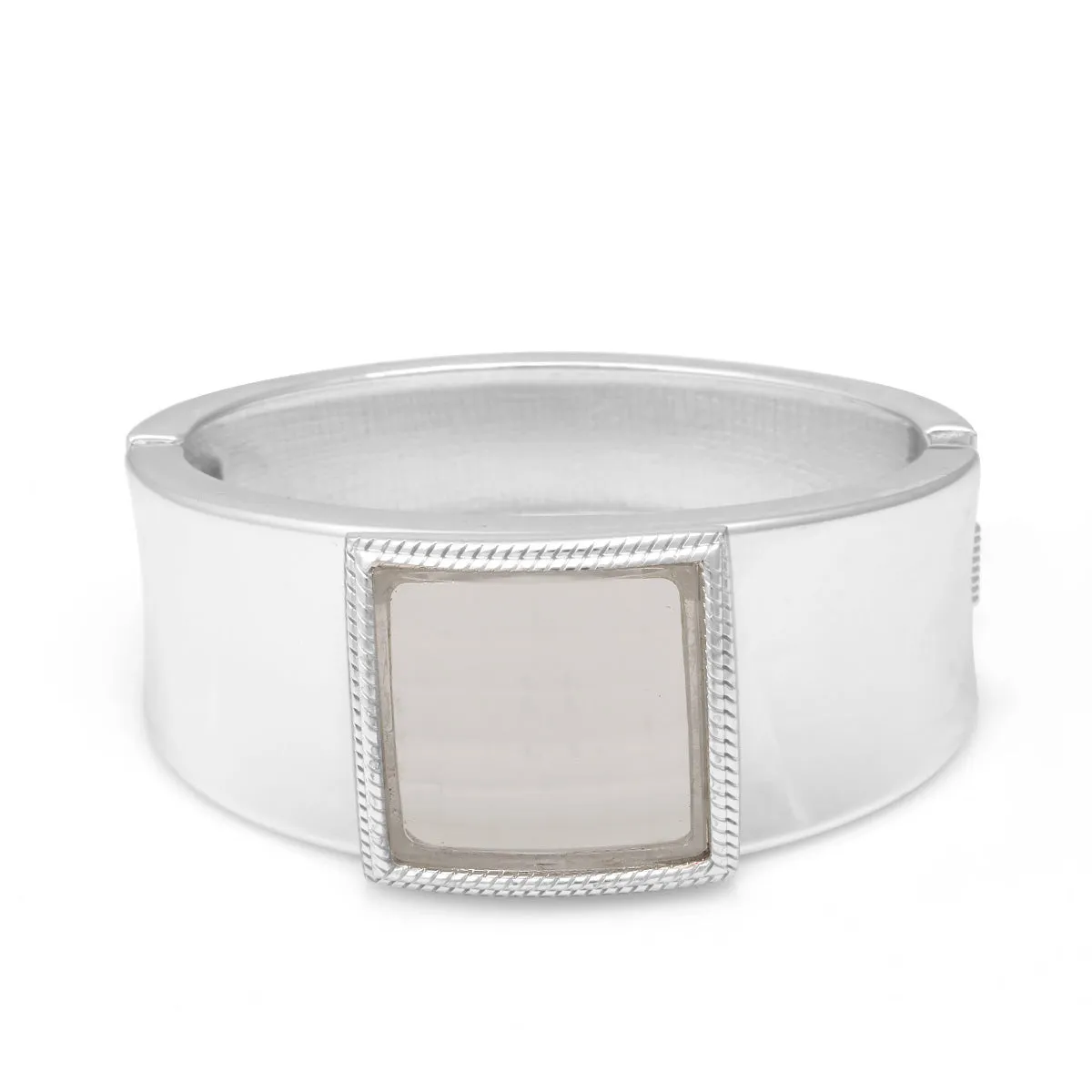 SILVER CLEAR CRYSTAL HINGED BRACELET #FW-B1563 SW (14th FL old Office)
