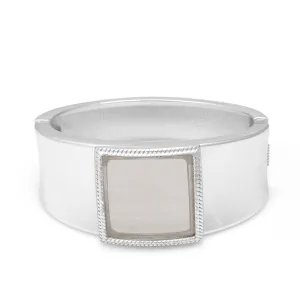 SILVER CLEAR CRYSTAL HINGED BRACELET #FW-B1563 SW (14th FL old Office)