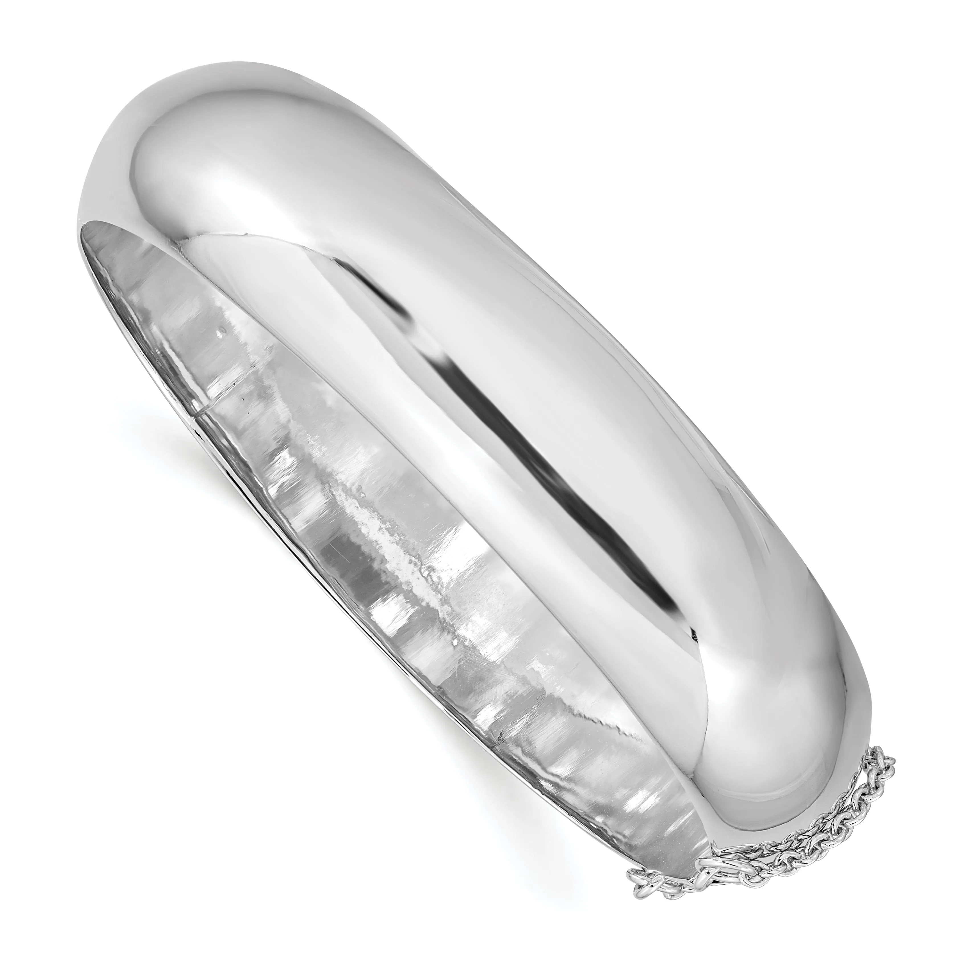 Silver Fancy Hinged Box Catch Bangle Bracelet