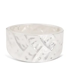 SILVER HAMMER CUFF BRACELET #HB2661 SILVER (QE9)