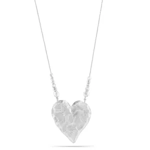 SILVER HEART HAMMERED NECKLACES #296SV1201 (8C5/5F4)
