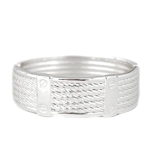 SILVER KONT DESIGN SILVER HINGED BRACELET  #HB1927_SIL (IG4/R-LH7)