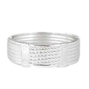 SILVER KONT DESIGN SILVER HINGED BRACELET  #HB1927_SIL (IG4/R-LH7)