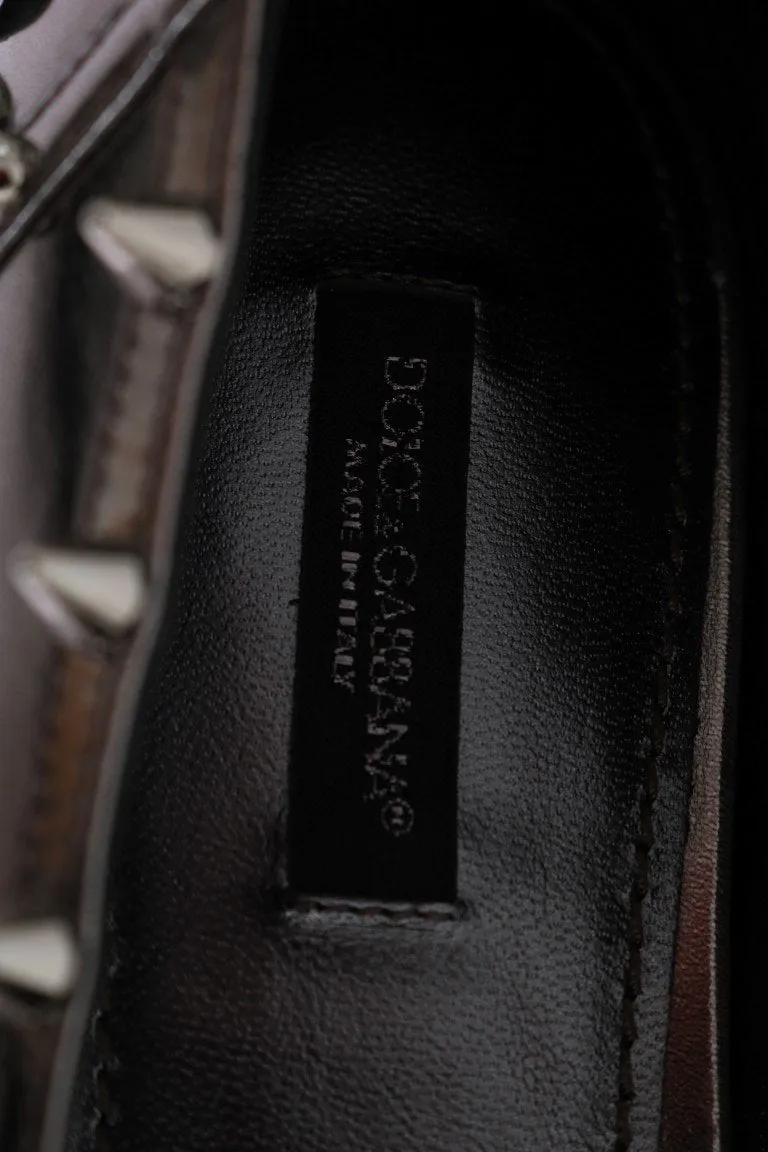 Silver Leather Studded Crystal Loafer