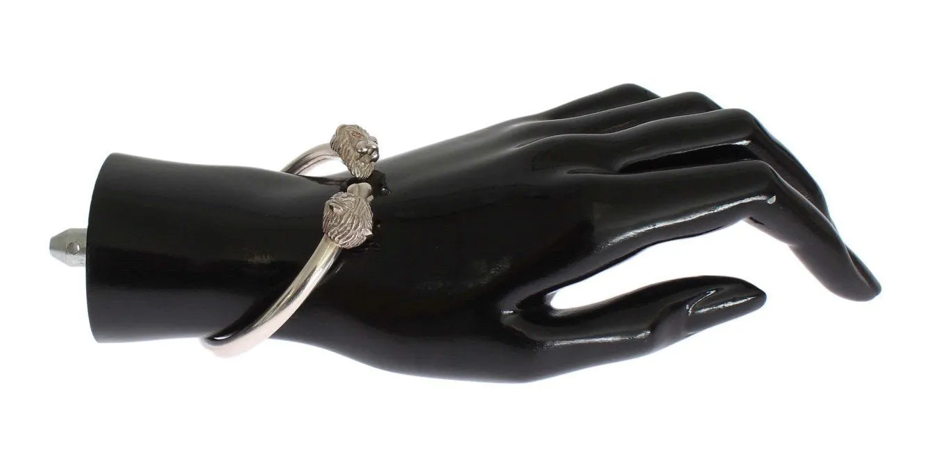 Silver Lion 925 Sterling Bangle Bracelet