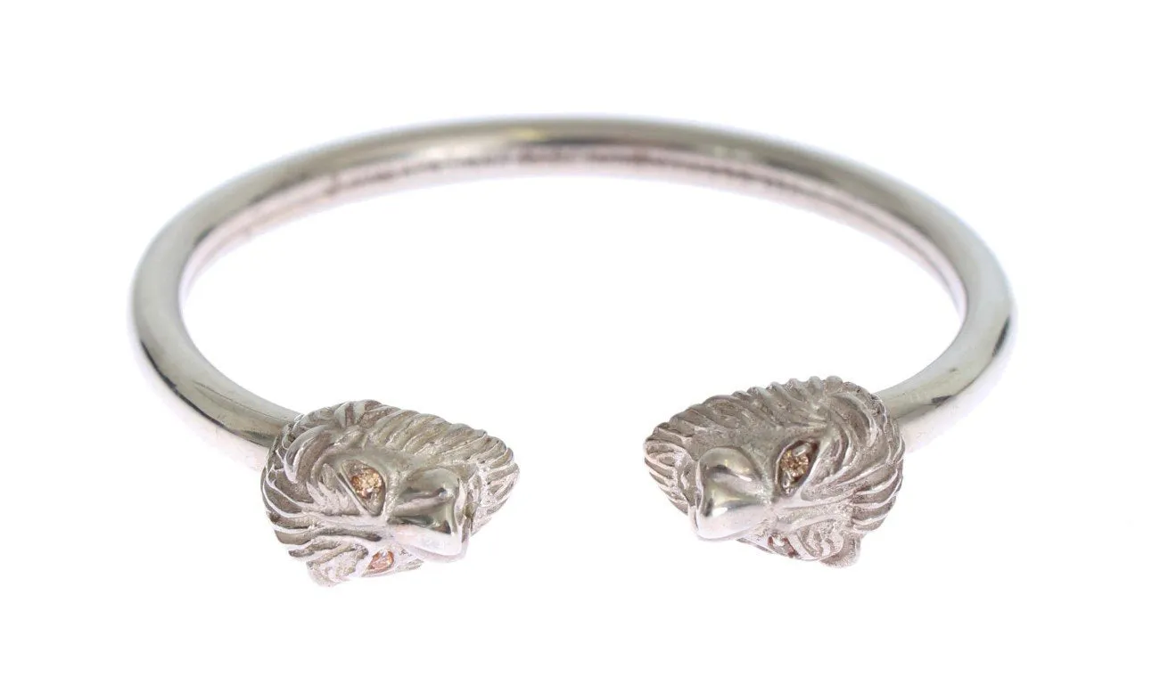 Silver Lion 925 Sterling Bangle Bracelet
