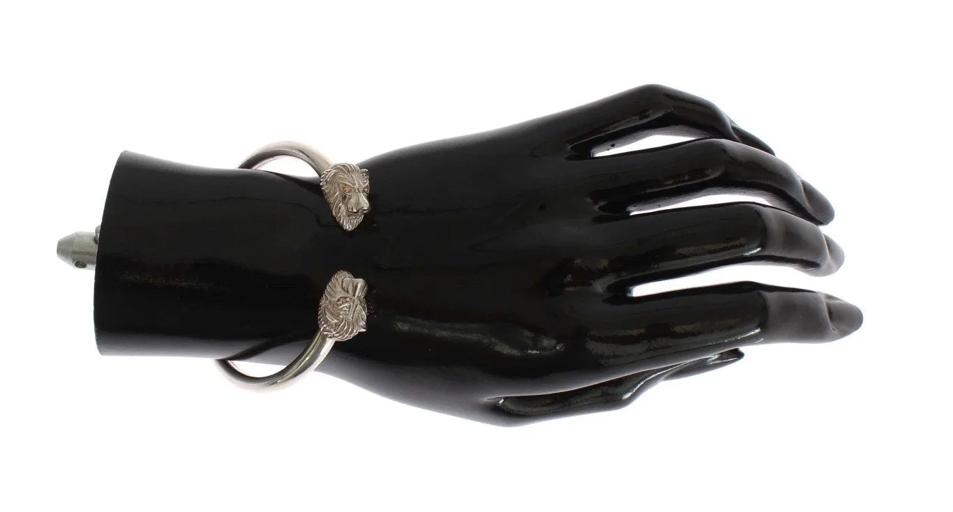 Silver Lion 925 Sterling Bangle Bracelet