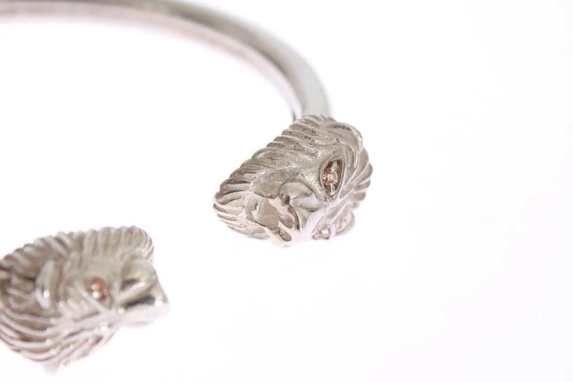 Silver Lion 925 Sterling Bangle Bracelet