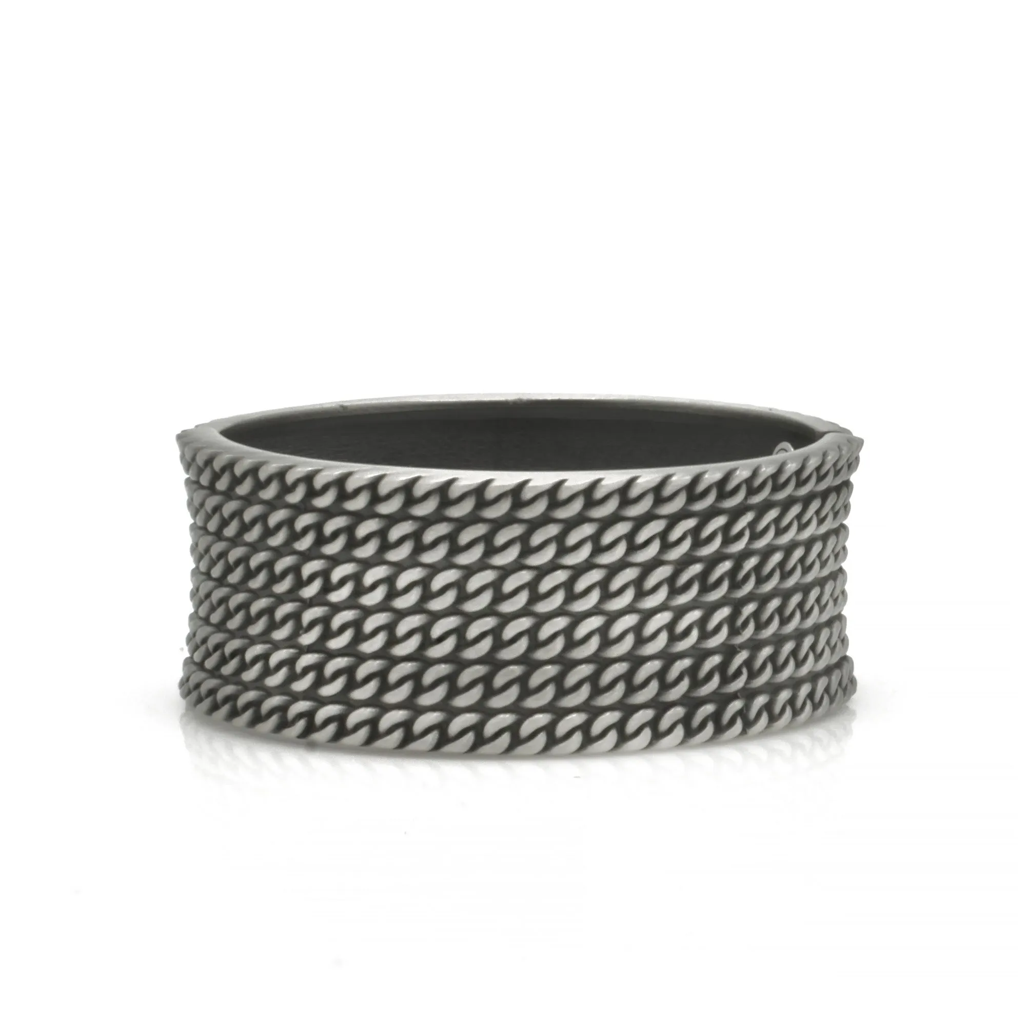 Silver Oxidized multi chain Hinged Bracelet #FW-B9061S