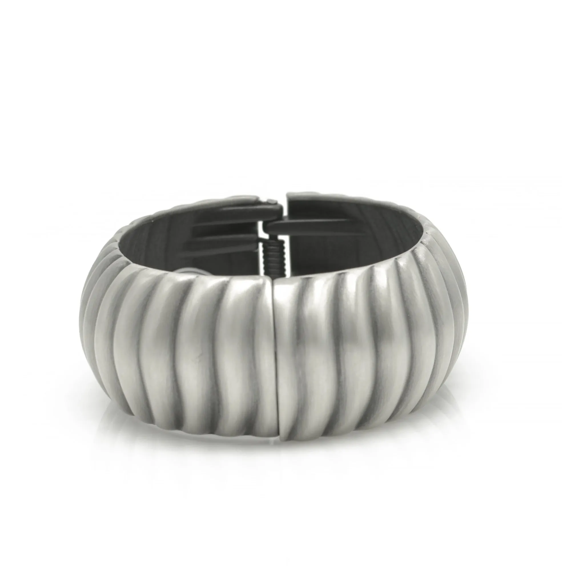 Silver Oxidized Wave  Hinged Bracelet #FW-B9075S