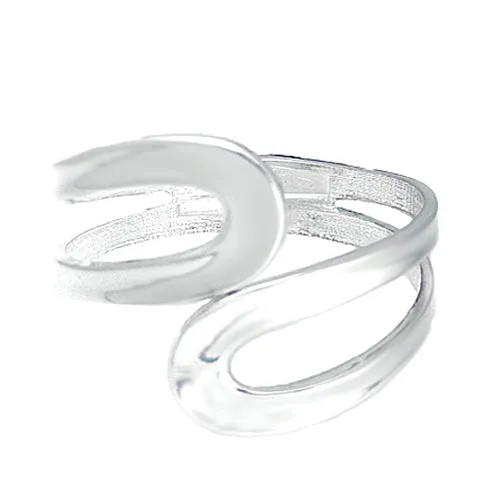 SILVER [PLUS SIZE] SILVER DOUBLE SCROLL HINGED BRACELET  #HB1171PLUS_SILVER (RA20)