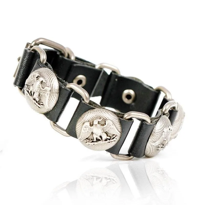 Skull Chain Leather Bracelet