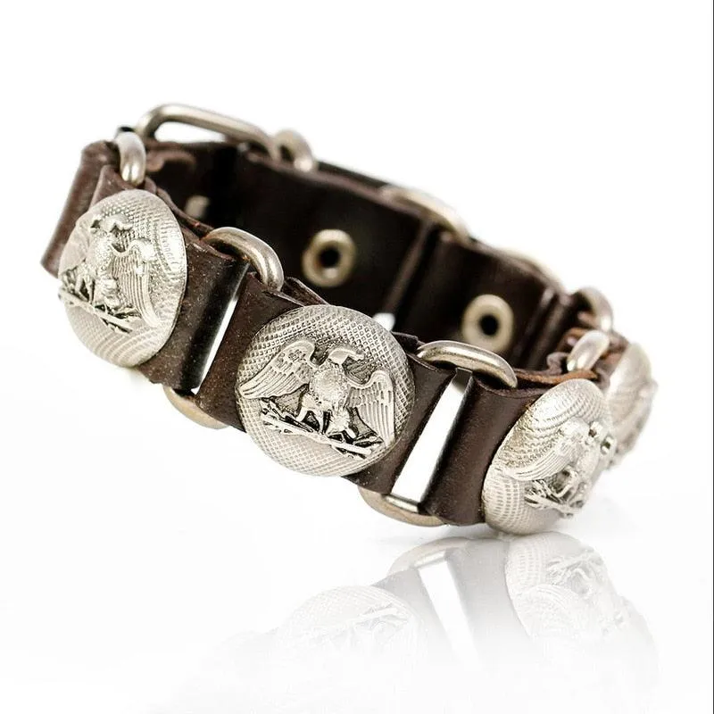 Skull Chain Leather Bracelet