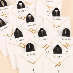 Small Size Initial Gold Dip Short Necklace