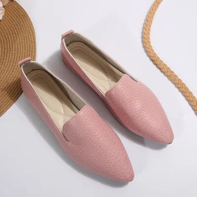 Snake Print Pointed Toe Slip-Ons