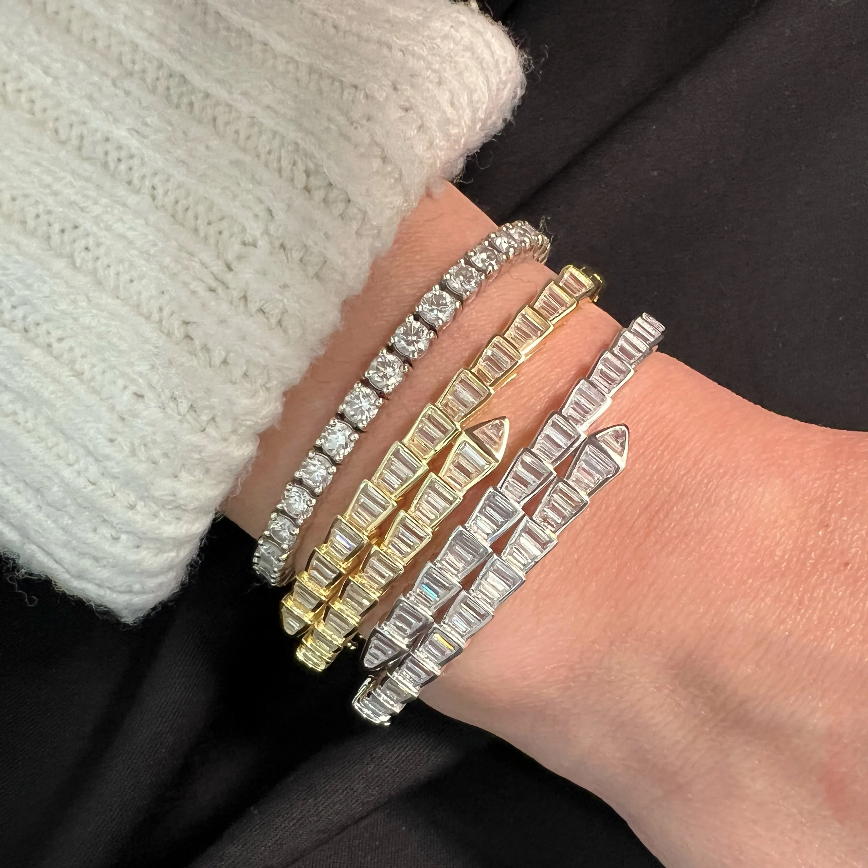 Snake Wrap Baguette Bangle