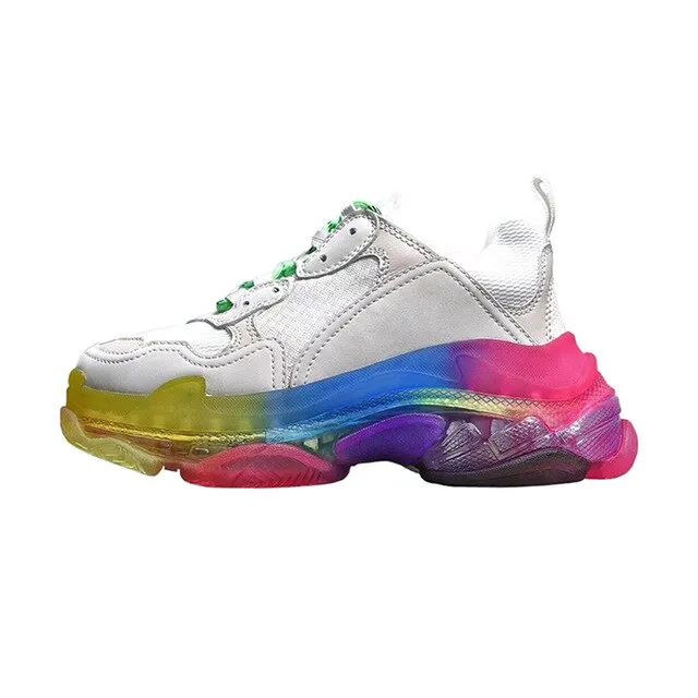Sneakers Women PVC Flats Round Toe Shoes Women Brand Ladies Shoes Sport Dad Shoes Casual Zapatos De Mujer New Sapato Feminino