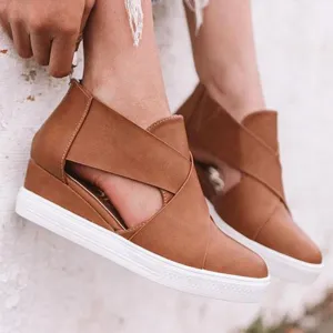 Solid High Flats wedges Heel Height Increasing Chunky Platform Vulcanized Sneakers Shoes