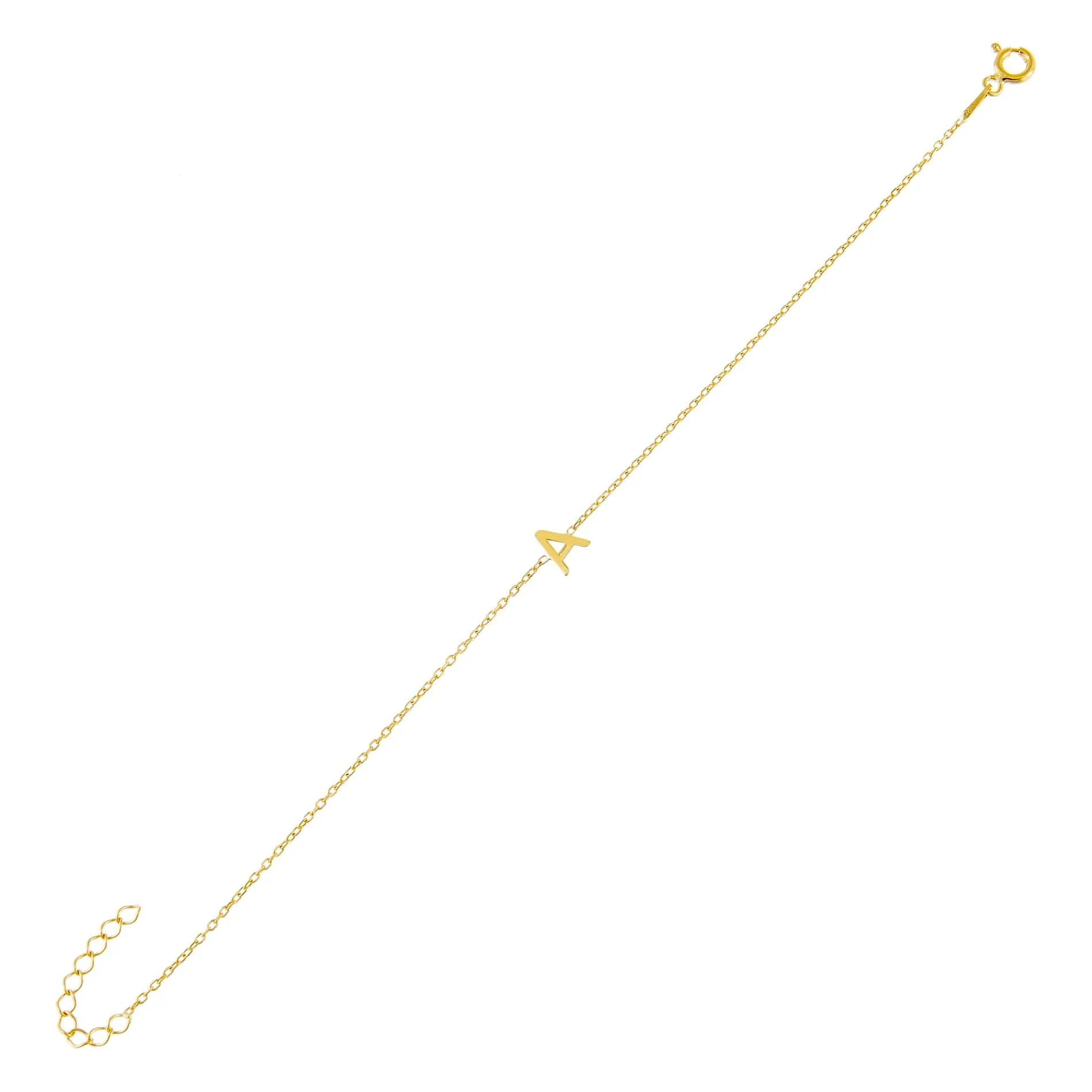 Solid Uppercase Initial Bracelet