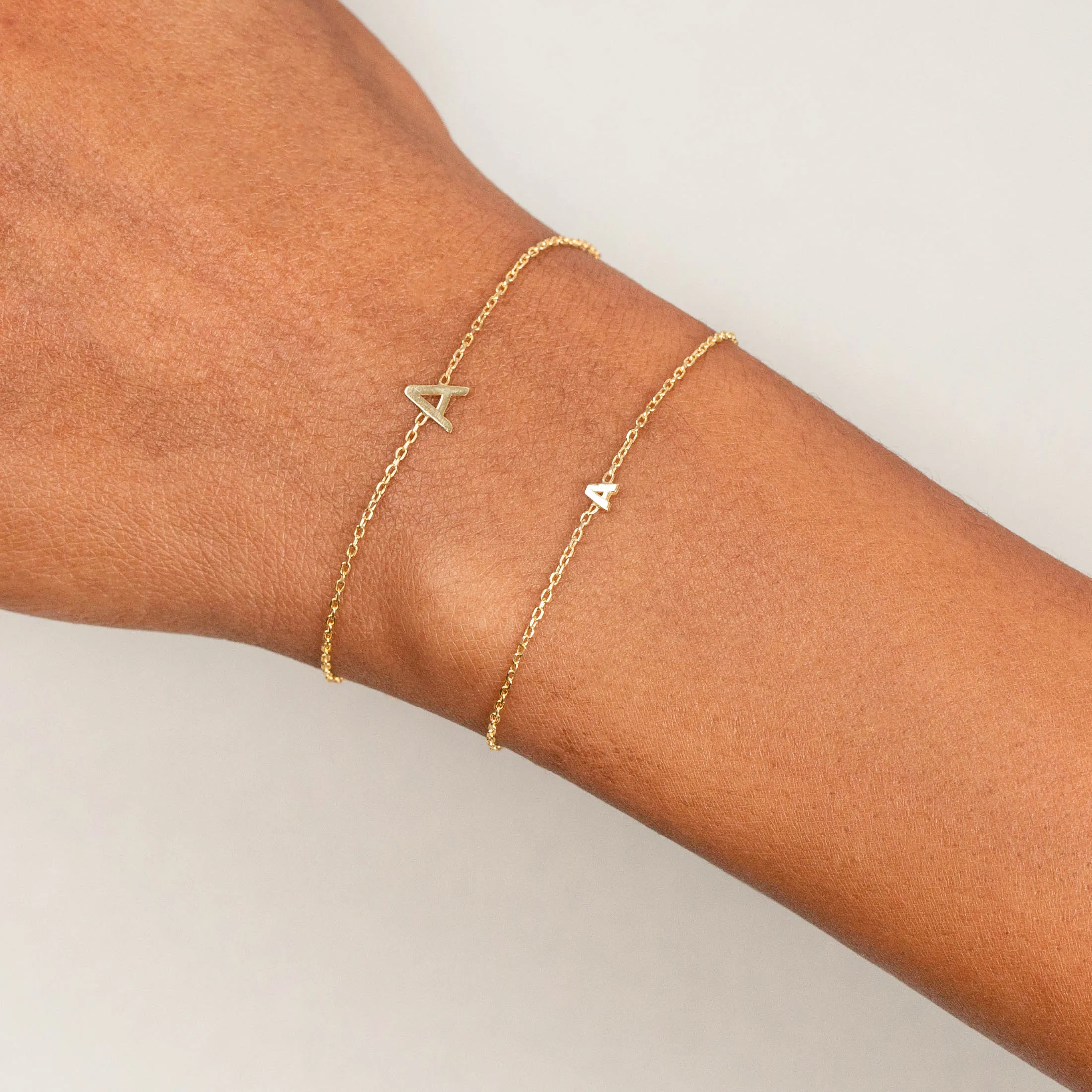 Solid Uppercase Initial Bracelet