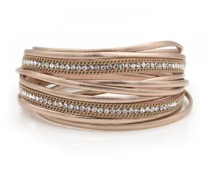Sparkly Metallic Champagne Double Wrap Bracelet