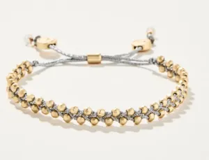 Spartina 449 Friendship Bracelet Metallic Silver/Gold Beads