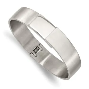 Stainless Steel Brushed and Polished 13mm Hinged Bangle