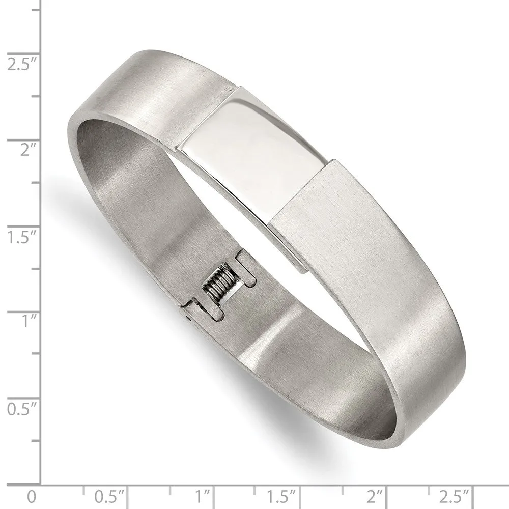 Stainless Steel Brushed and Polished 13mm Hinged Bangle