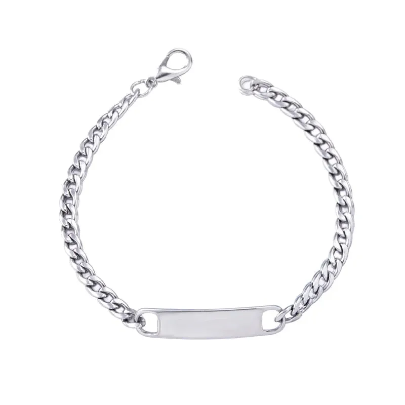Stainless Steel Leather Charm Bracelet