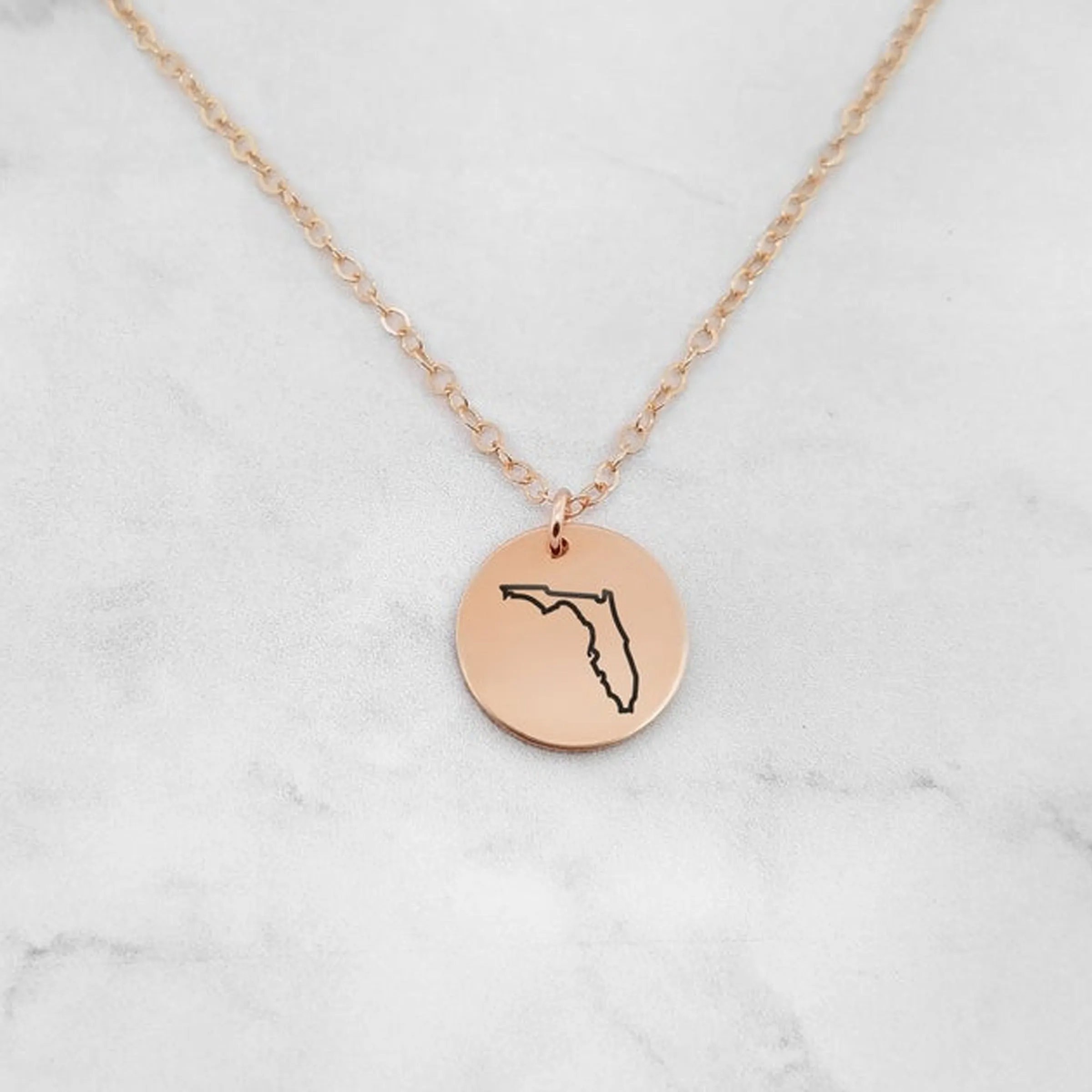 State Disc Necklace