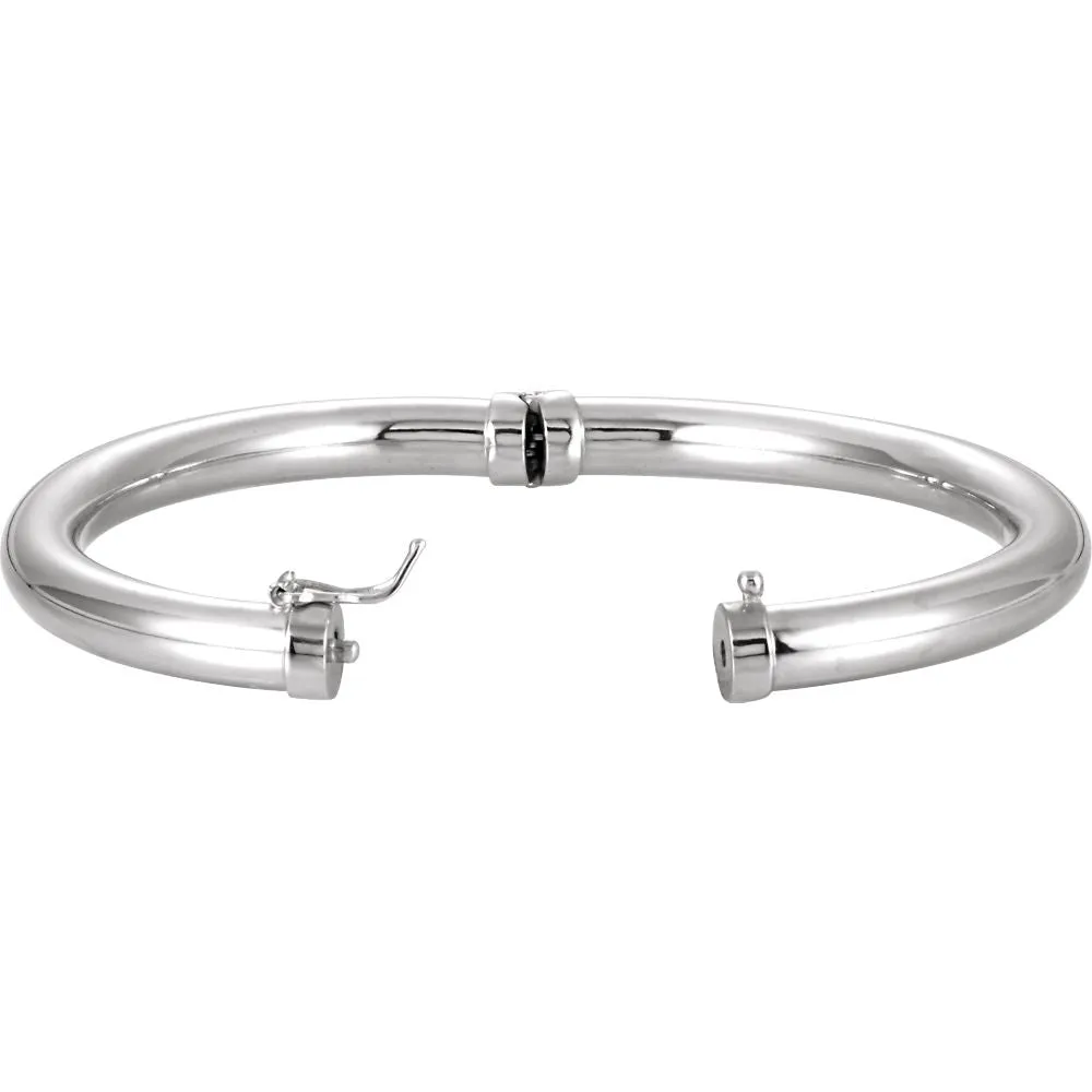 Sterling Silver 6mm Hinged Bangle Bracelet