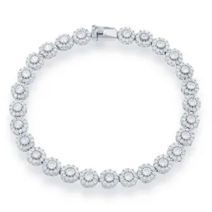 Sterling Silver CZ Disc Tennis Bracelet