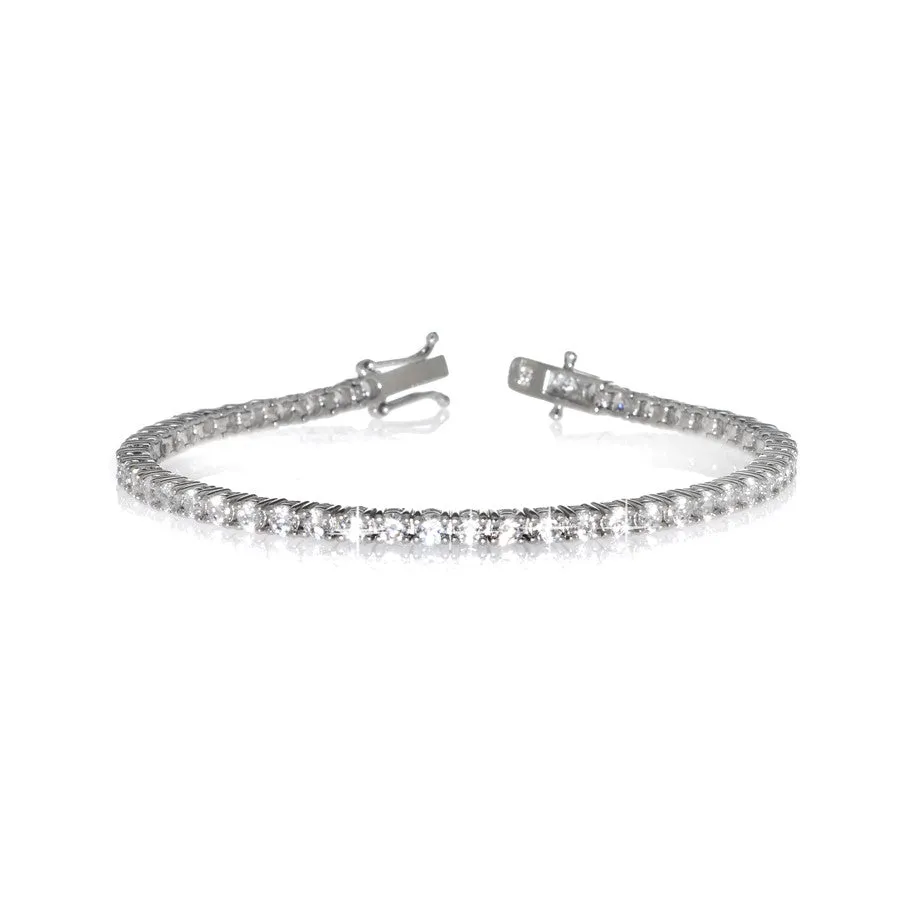 Sterling Silver Prong Set CZ Tennis Bracelet 5.5 CT