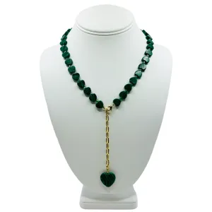 Stone Heart Necklace Malachite