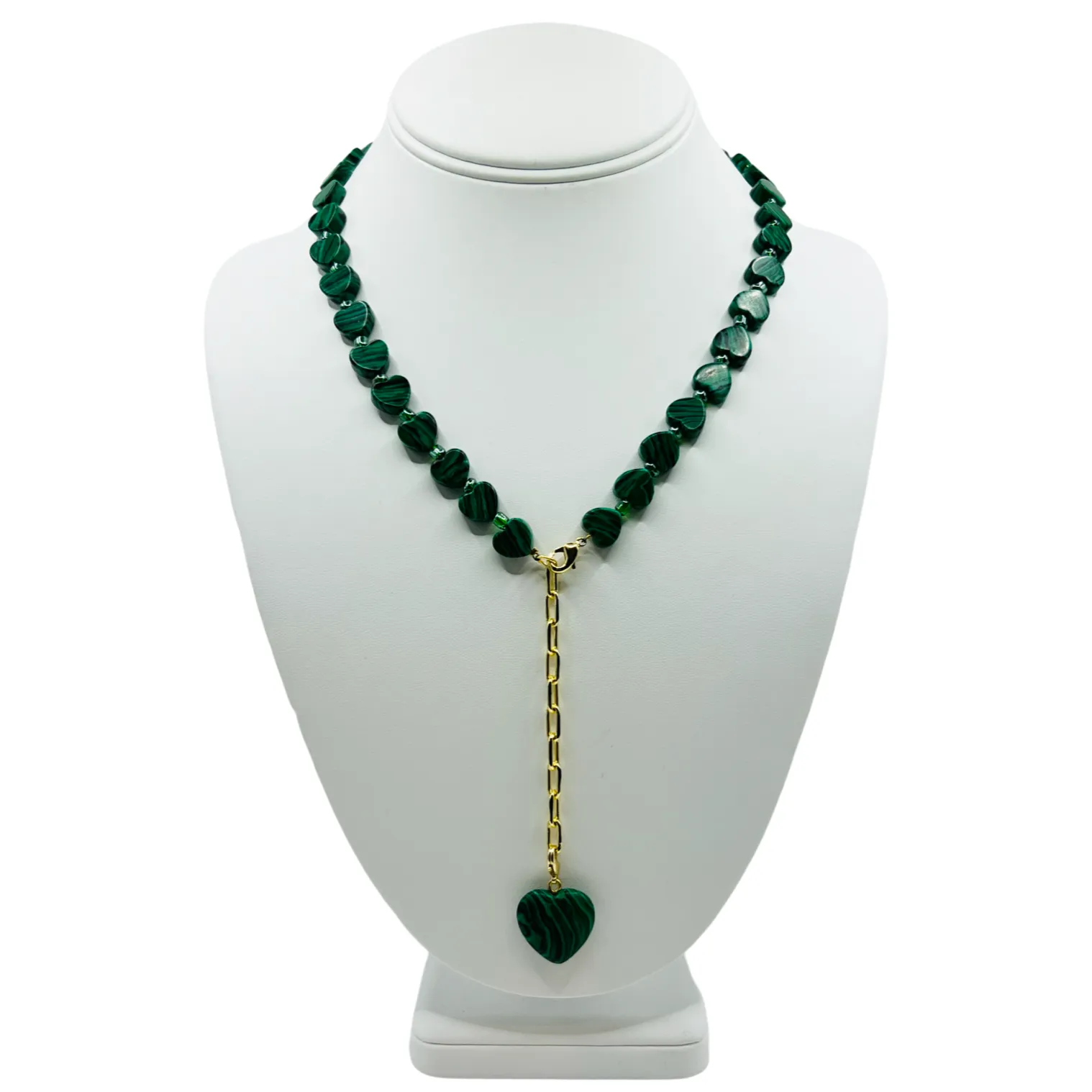 Stone Heart Necklace Malachite