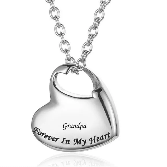 Stylized Heart Cremation Necklace