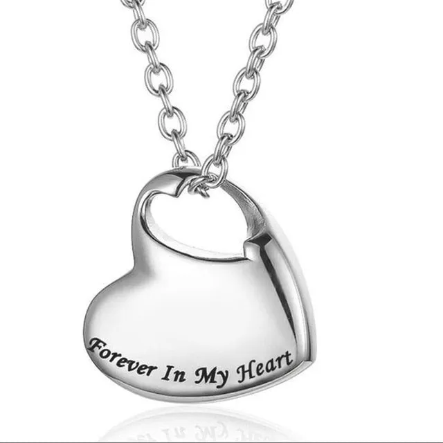 Stylized Heart Cremation Necklace