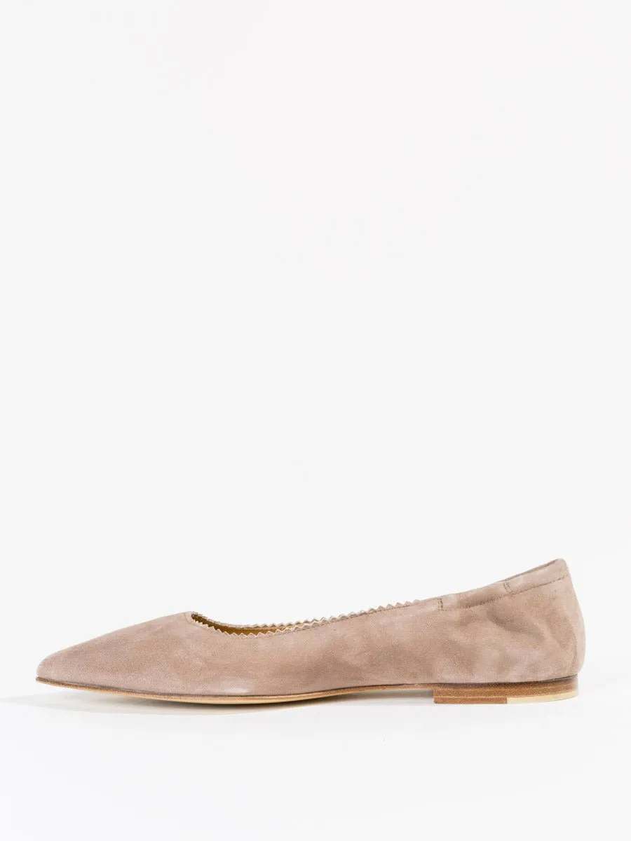 suede flat - taupe